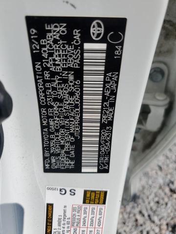 JTDEPRAE0LJ096016 - 2020 TOYOTA COROLLA LE WHITE photo 13