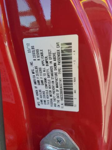 1HGCS2B8XCA007141 - 2012 HONDA ACCORD EXL Қызыл фото 12
