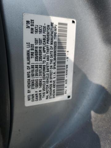 5FNRL38458B055029 - 2008 HONDA ODYSSEY EX Gris foto 13