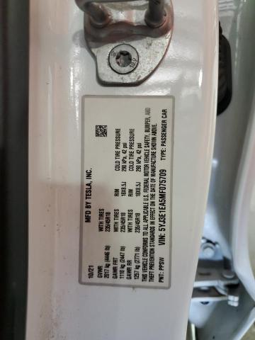 5YJ3E1EA5MF075709 - 2021 TESLA MODEL 3 Ağ foto 14