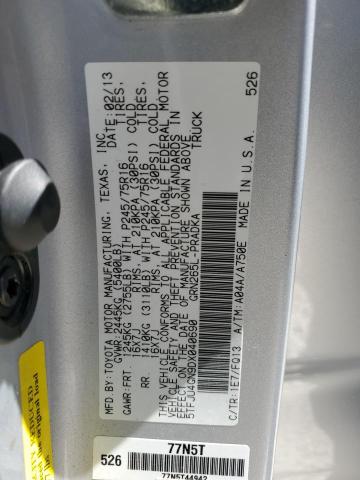 5TFJU4GN9DX040690 - 2013 TOYOTA TACOMA DOUBLE CAB PRERUNNER GRAY photo 12