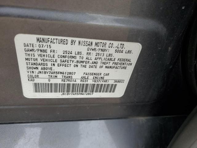 JN1BV7AR5FM412807 - 2015 INFINITI Q50 BASE GRAY photo 12