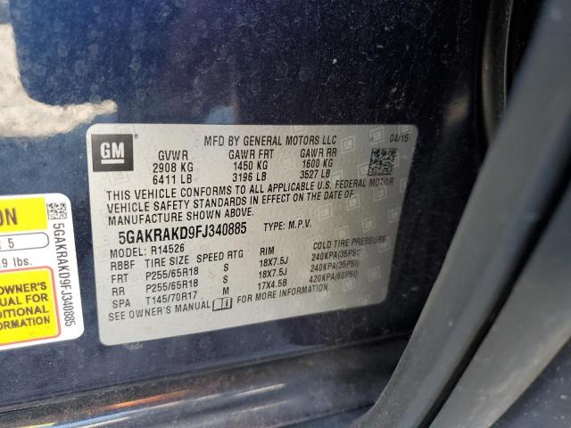 5GAKRAKD9FJ340885 - 2015 BUICK ENCLAVE Mavi foto 13