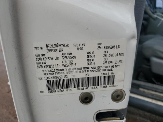 1J4GL48K97W521433 - 2007 JEEP LIBERTY SPORT WHITE photo 12