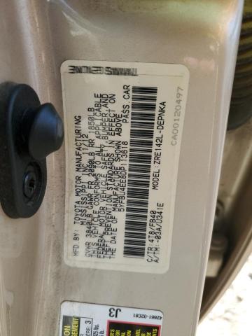 5YFBU4EE8DP113618 - 2013 TOYOTA COROLLA BASE 米色 照片 13