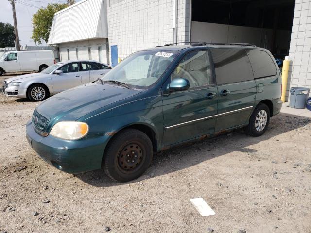 KNDUP131X56637733 - 2005 KIA SEDONA EX GREEN photo 1