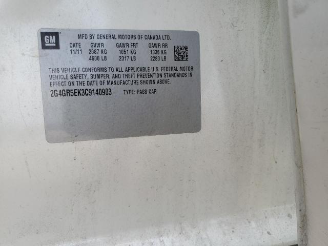 2G4GR5EK3C9140903 - 2012 BUICK REGAL 白色 照片 10