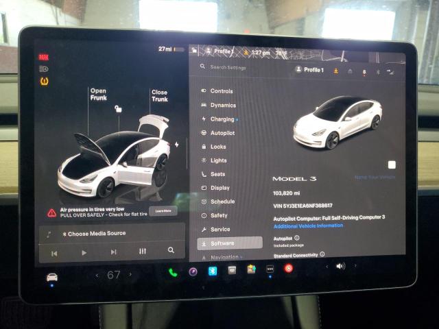 5YJ3E1EA6NF368617 - 2022 TESLA MODEL 3 WHITE photo 9