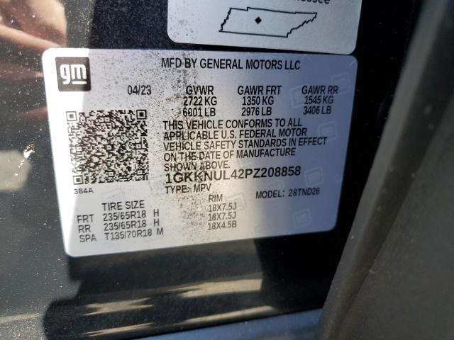 1GKKNUL42PZ208858 - 2023 GMC ACADIA SLT შავი ფოტო 13