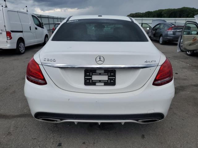55SWF4KB9FU027253 - 2015 MERCEDES-BENZ C 300 4MATIC WHITE photo 6