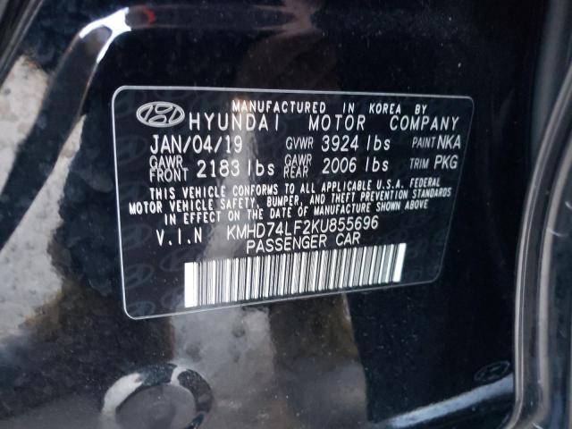 KMHD74LF2KU855696 - 2019 HYUNDAI ELANTRA SE BLACK photo 12