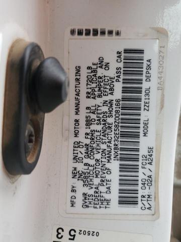 1NXBR32E58Z008166 - 2008 TOYOTA COROLLA CE WHITE photo 12