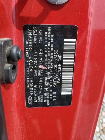 KMHTC6AD2GU257460 - 2016 HYUNDAI VELOSTER წითელი ფოტო 12