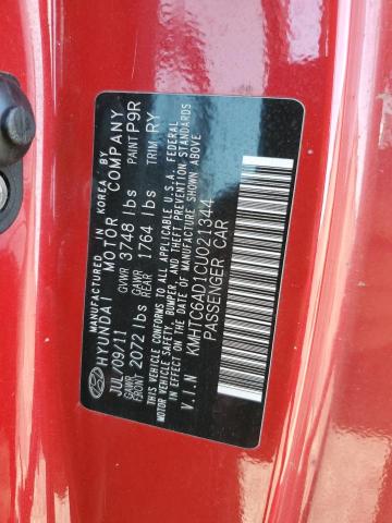 KMHTC6AD1CU021344 - 2012 HYUNDAI VELOSTER Rot Foto 12