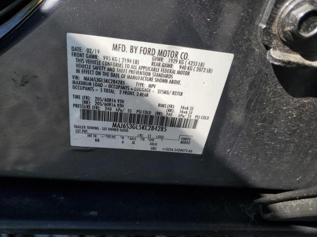 MAJ6S3GL5KC284285 - 2019 FORD ECOSPORT SE Серый фото 14