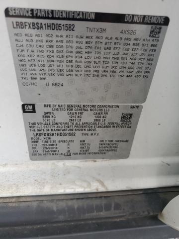 LRBFXBSA1HD051582 - 2017 BUICK ENVISION ESSENCE Սպիտակ լուսանկար 13