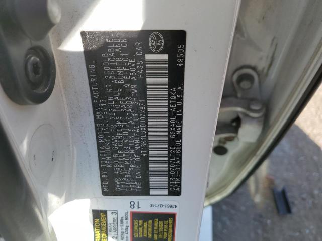 4T1BK1EBXDU072871 - 2013 TOYOTA AVALON BASE 白色 照片 12