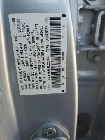 1HGCP36809A026906 - 2009 HONDA ACCORD EXL SILVER photo 13
