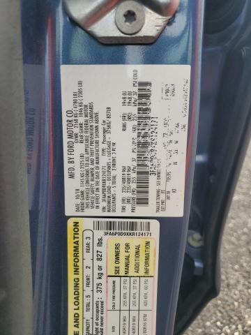 3FA6P0D9XKR124171 - 2019 FORD FUSION TITANIUM 蓝色 照片 13