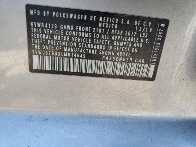 3VWCB7BUXLM014549 - 2020 VOLKSWAGEN JETTA S SILVER photo 12