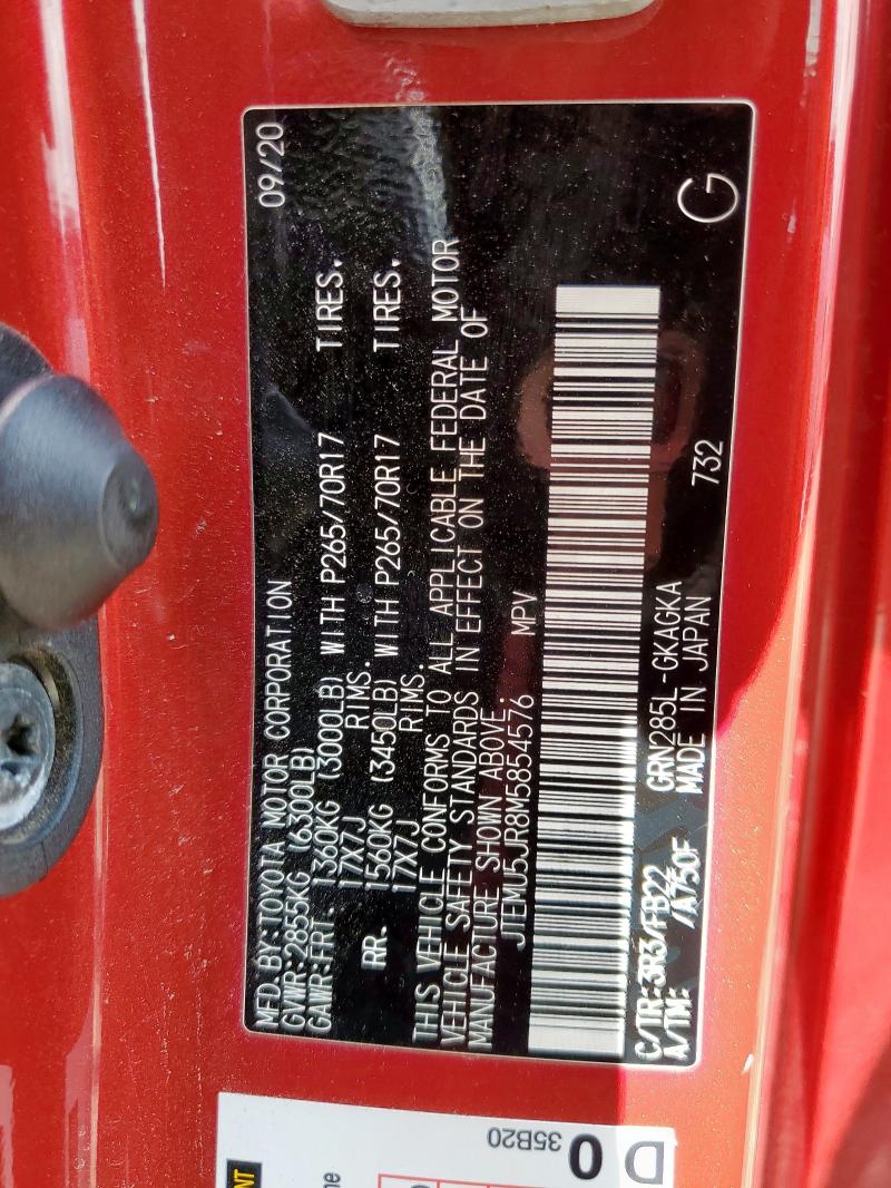 JTEMU5JR8M5854576 - 2021 TOYOTA 4RUNNER SR5/SR5 PREMIUM Rot Foto 13