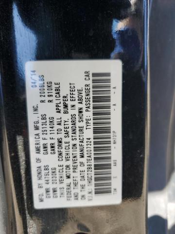 1HGCT2B87EA007324 - 2014 HONDA ACCORD EXL BLACK photo 12