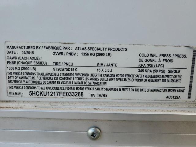 5HCKU1217FE033268 - 2015 ATLAS UNKNOWN WHITE photo 10