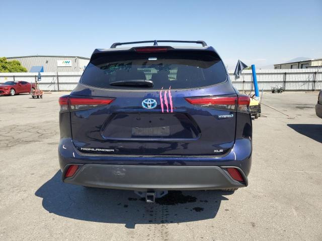 5TDHBRCH2NS541154 - 2022 TOYOTA HIGHLANDER HYBRID XLE BLUE photo 6