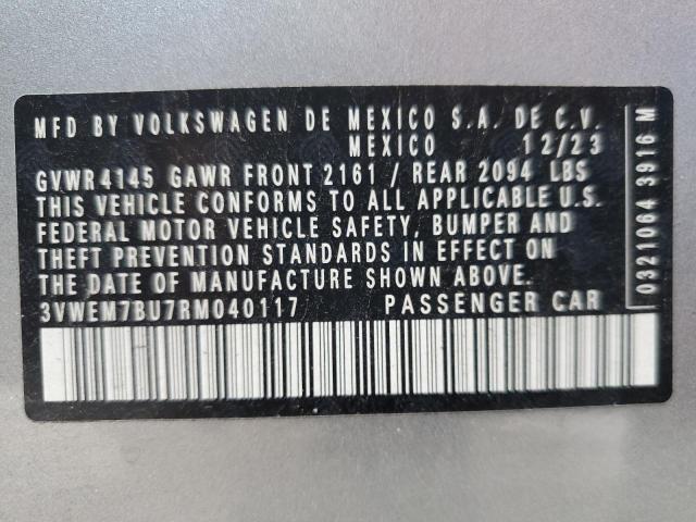 3VWEM7BU7RM040117 - 2024 VOLKSWAGEN JETTA SE SILVER photo 12