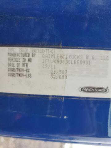 1FUJGHDV3CLBE0901 - 2012 FREIGHTLINER CASCADIA ლურჯი ფოტო 10