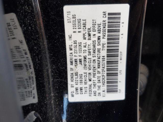 1HGCR2F72FA257894 - 2015 HONDA ACCORD EX BLACK photo 13