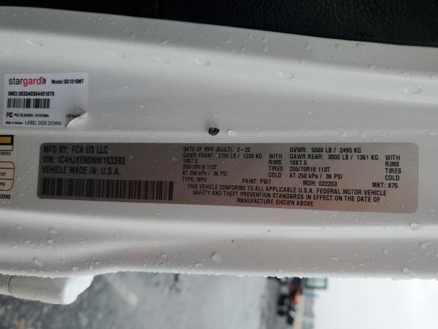 1C4HJXEN0NW163393 - 2022 JEEP WRANGLER U SAHARA 白色 照片 12