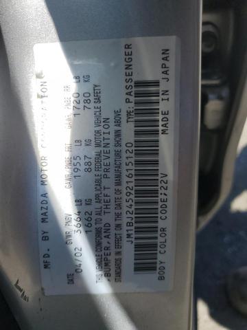 JM1BJ245921615120 - 2002 MAZDA PROTEGE PR5 银色 照片 12