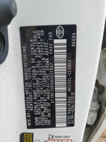 4T1BF30K66U627647 - 2006 TOYOTA CAMRY LE WHITE photo 13