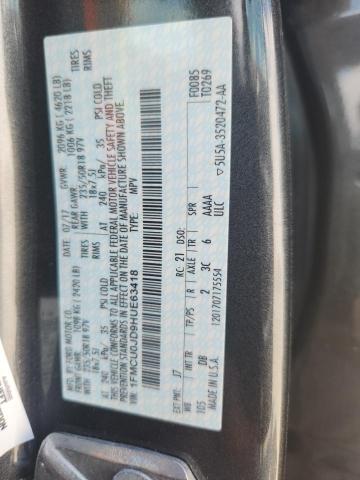 1FMCU0JD9HUE63418 - 2017 FORD ESCAPE TITANIUM 黑色 照片 12