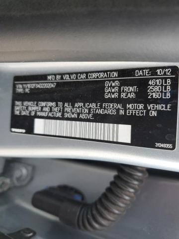 YV1612FS4D2202047 - 2013 VOLVO S60 T5 SILVER photo 12