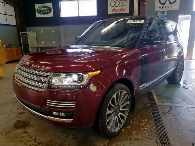 SALGV3EF1GA300528 - 2016 LAND ROVER RANGE ROVE AUTOBIOGRAPHY BURGUNDY photo 2