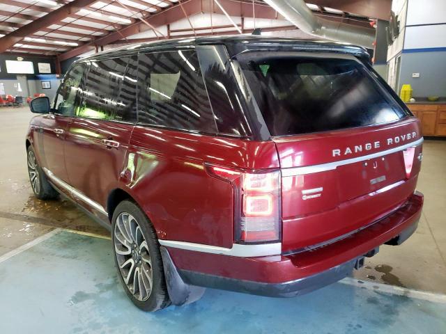 SALGV3EF1GA300528 - 2016 LAND ROVER RANGE ROVE AUTOBIOGRAPHY BURGUNDY photo 3