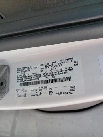 1FMCU9H99DUD78580 - 2013 FORD ESCAPE SEL 白色 照片 13