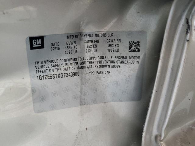 1G1ZE5STXGF240900 - 2016 CHEVROLET MALIBU LT GOLD photo 12