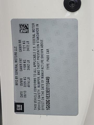 1G6DG1E33E0119449 - 2014 CADILLAC CTS PERFORMANCE COLLECTION Белый фото 12