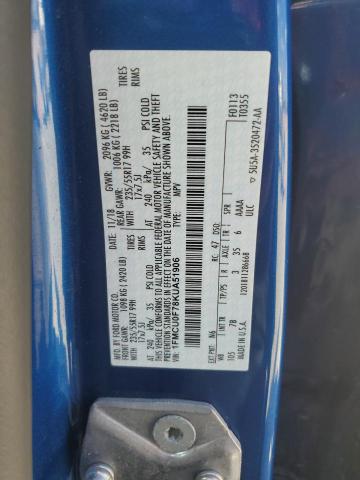 1FMCU0F78KUA51906 - 2019 FORD ESCAPE S Mavi foto 12