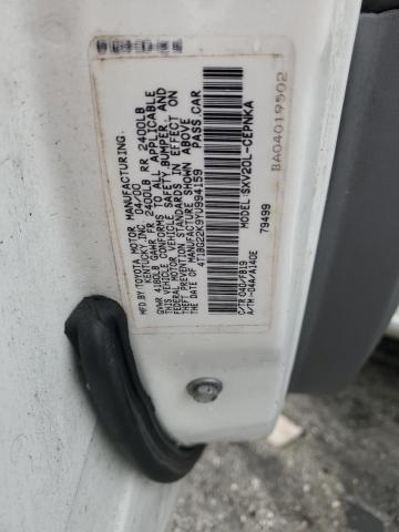 4T1BG22K9YU994159 - 2000 TOYOTA CAMRY CE WHITE photo 12