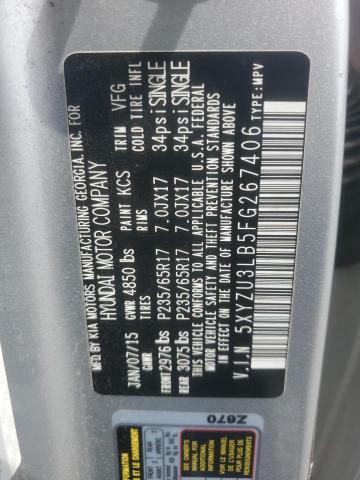 5XYZU3LB5FG267406 - 2015 HYUNDAI SANTA FE S 银色 照片 14