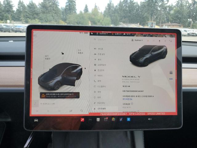 7SAYGDEE8SF240267 - 2025 TESLA MODEL Y BLACK photo 9