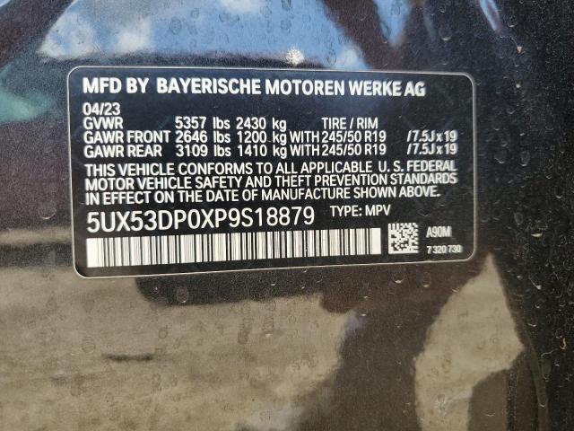 5UX53DP0XP9S18879 - 2023 BMW X3 XDRIVE30I BLACK photo 12