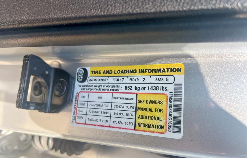 1FM5K8D84JGC16050 - 2018 FORD EXPLORER XLT ვერცხლისფერი ფოტო 10