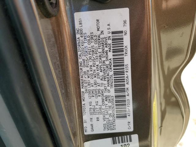 5TETX22NX9Z610563 - 2009 TOYOTA TACOMA ACCESS CAB رمادي صورة 12