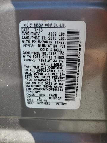 JN8AS5MT4DW544914 - 2013 NISSAN ROGUE S GRAY photo 13