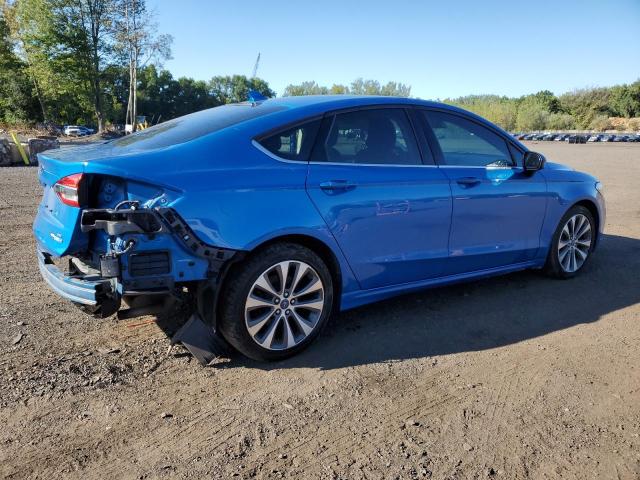 3FA6P0T90KR252629 - 2019 FORD FUSION SE BLUE photo 3